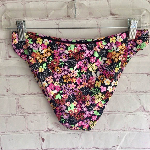 California Waves Colorful Floral Bikini Bottom - Size Medium - Picture 2 of 4